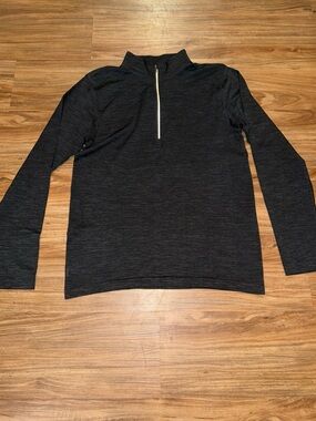 Lululemon Metal Vent Tech Men’s Medium Black (Grey Heathered) 1/2 Zip Pullover